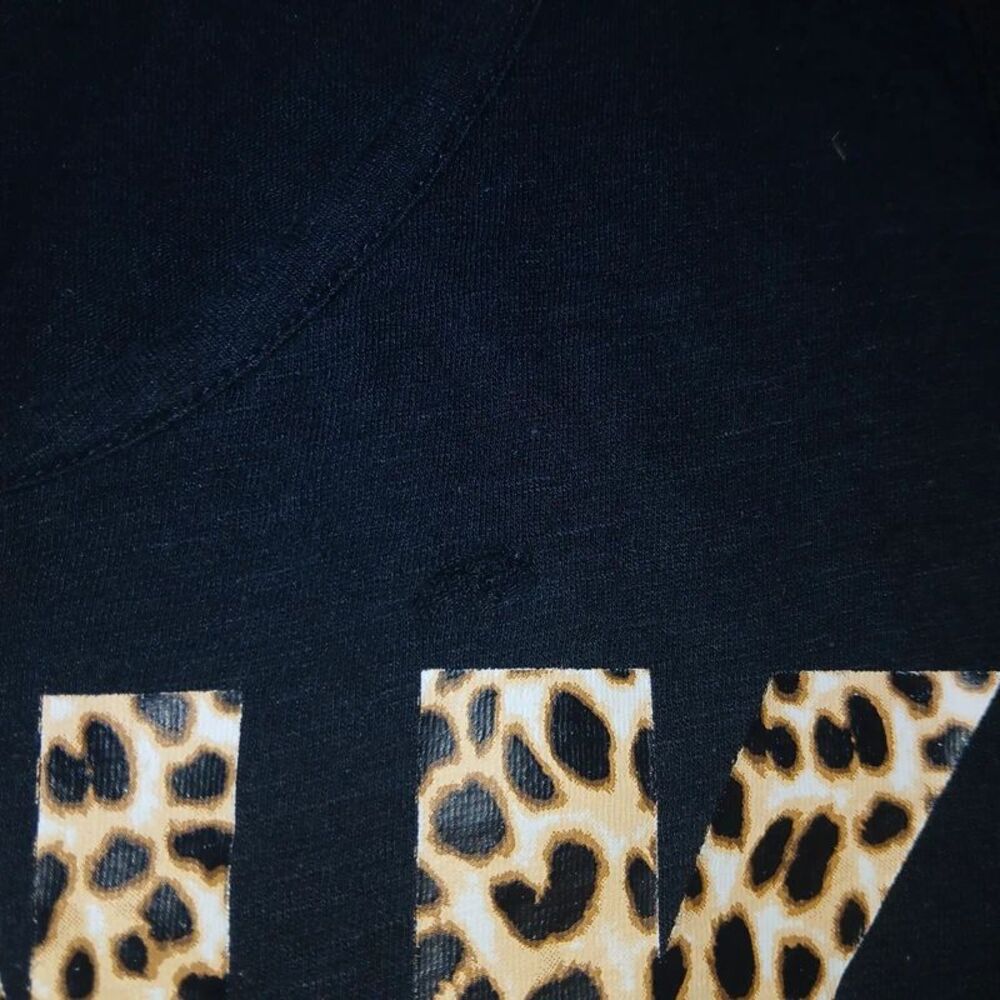 Victoria's Secret PINK Navy Tank Top - Leopard Lettering, XS